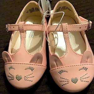 NWT The Children’s Place pink Cat t strap shoes